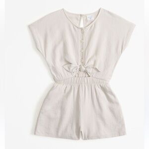 Abercrombie Kids Cream Button-Up Romper